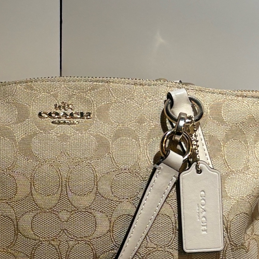 Coach Signature Canvas Satchel Crossbody Light Khaki Chalk - Picture 7 of 14
